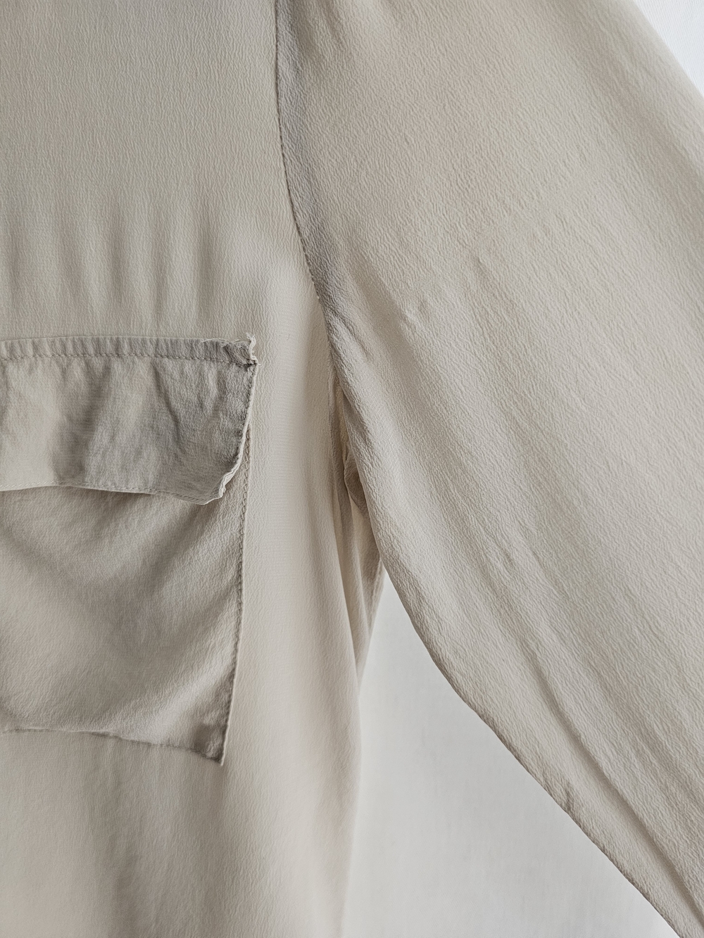 Aritzia Babaton Beige Long Sleeve 100% Silk Button Blouse - Picture 8 of 16
